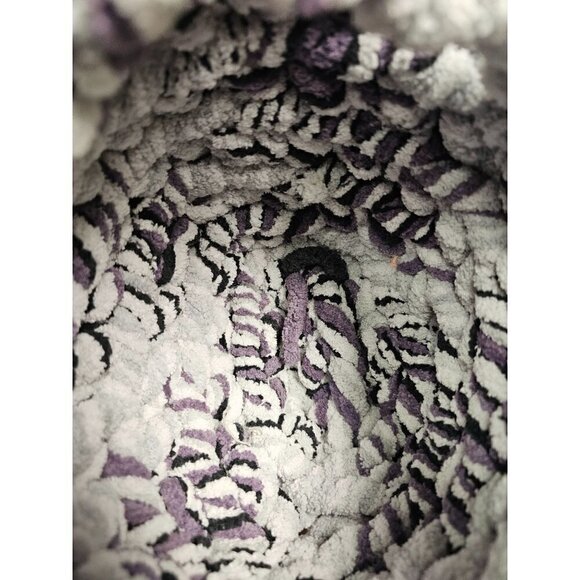 Handmade Hobo Handbag. Gray, Purple & Black. Two Interlocking Handles - Picture 6 of 7